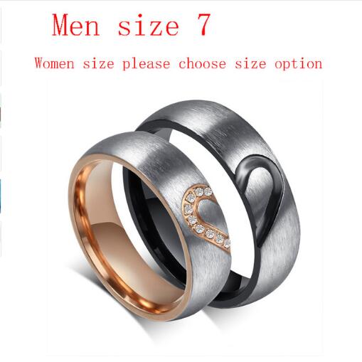 Pair of Love Heart Wedding Promise Rings for Men and Woman