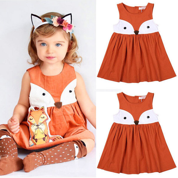 Baby Girls Cute Toddler  Fox Dress